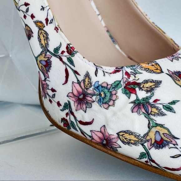 3.75@ Nine West Emmala White Spring Floral Pump - Picture 13 of 15